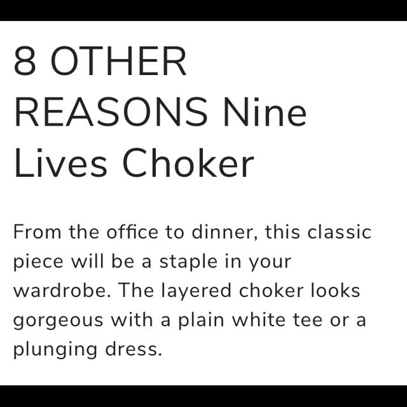 🔥SALE🔥3/$10🔥 8 Other Reasons Nine Lives Choker - Picture 2 of 8
